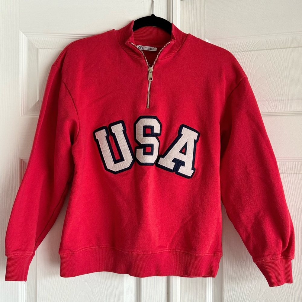 Zara Red USA Sweater